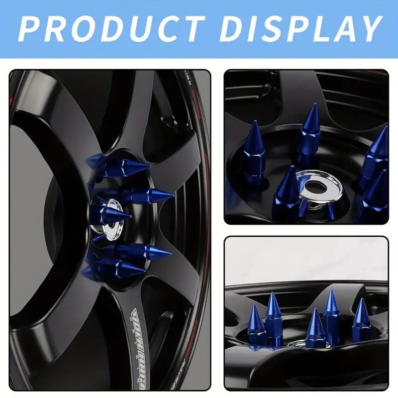 20-Pack M12 x 1.5 Forged Aluminum Spike Wheel Lug Nuts Wheel Lug Nuts Axl