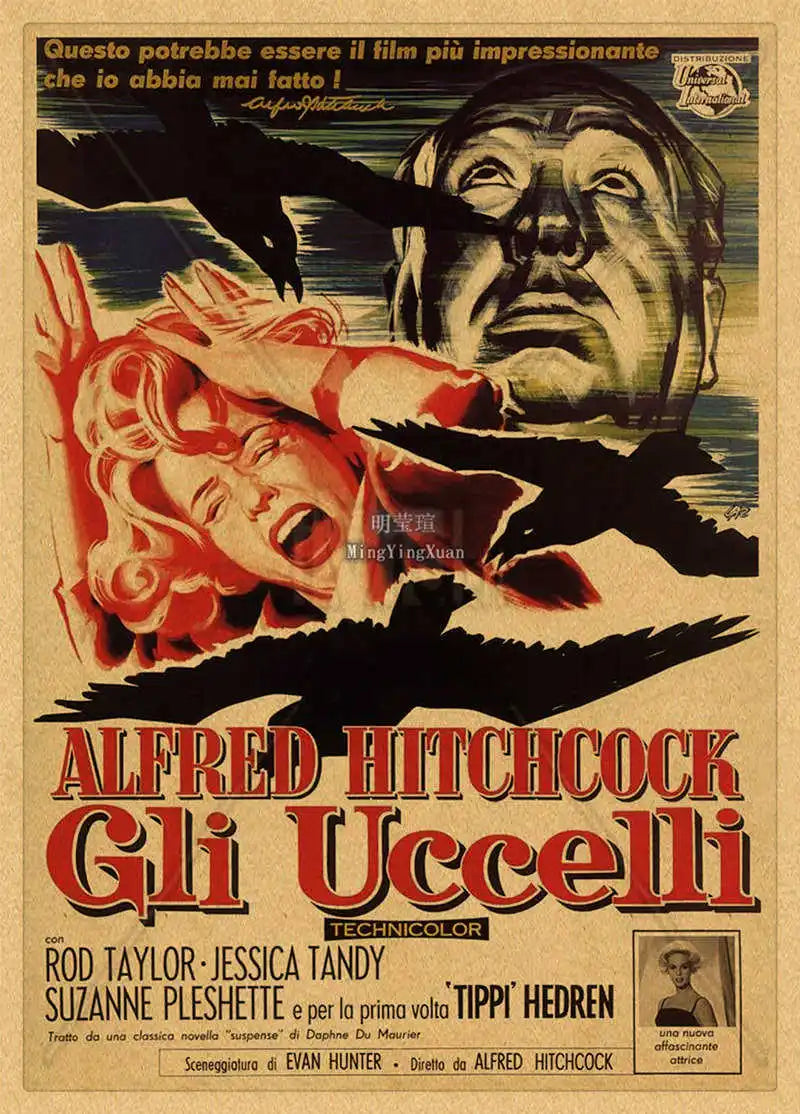 Alfred Hitchcock Retro Vintage Movie Poster | Wall Art Print Decorative Wall Poster Axl 1 42x30cm