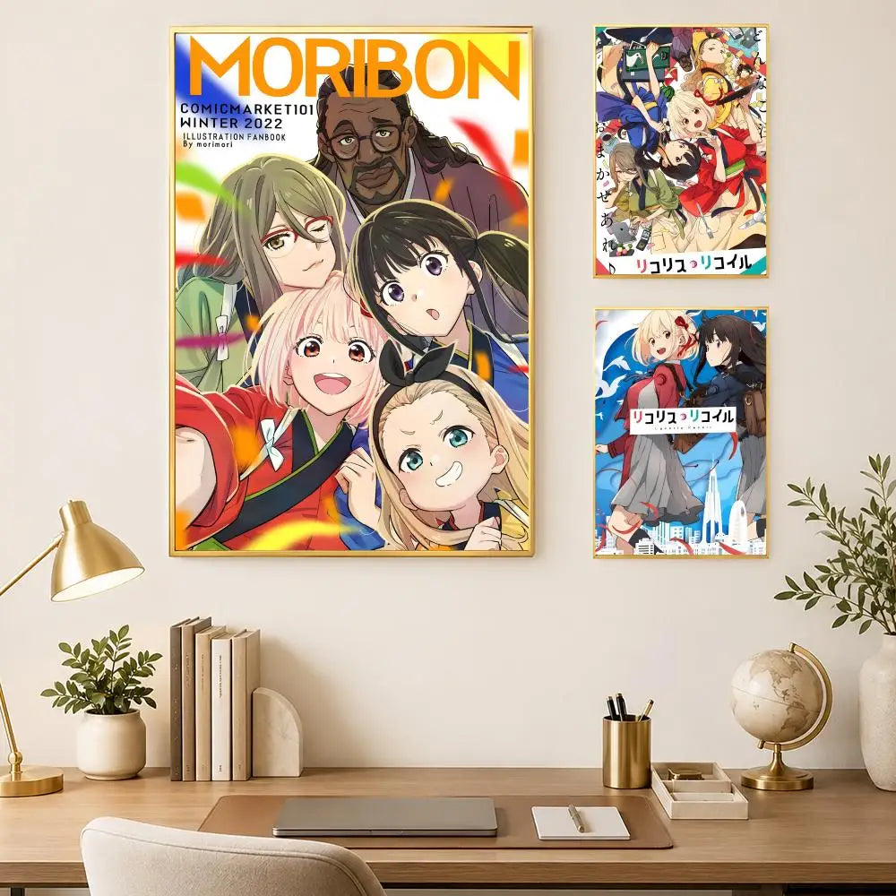 Lycoris Recoil Anime Wall Poster – Self-Stick HD Waterproof Anime Wall Poster Axl