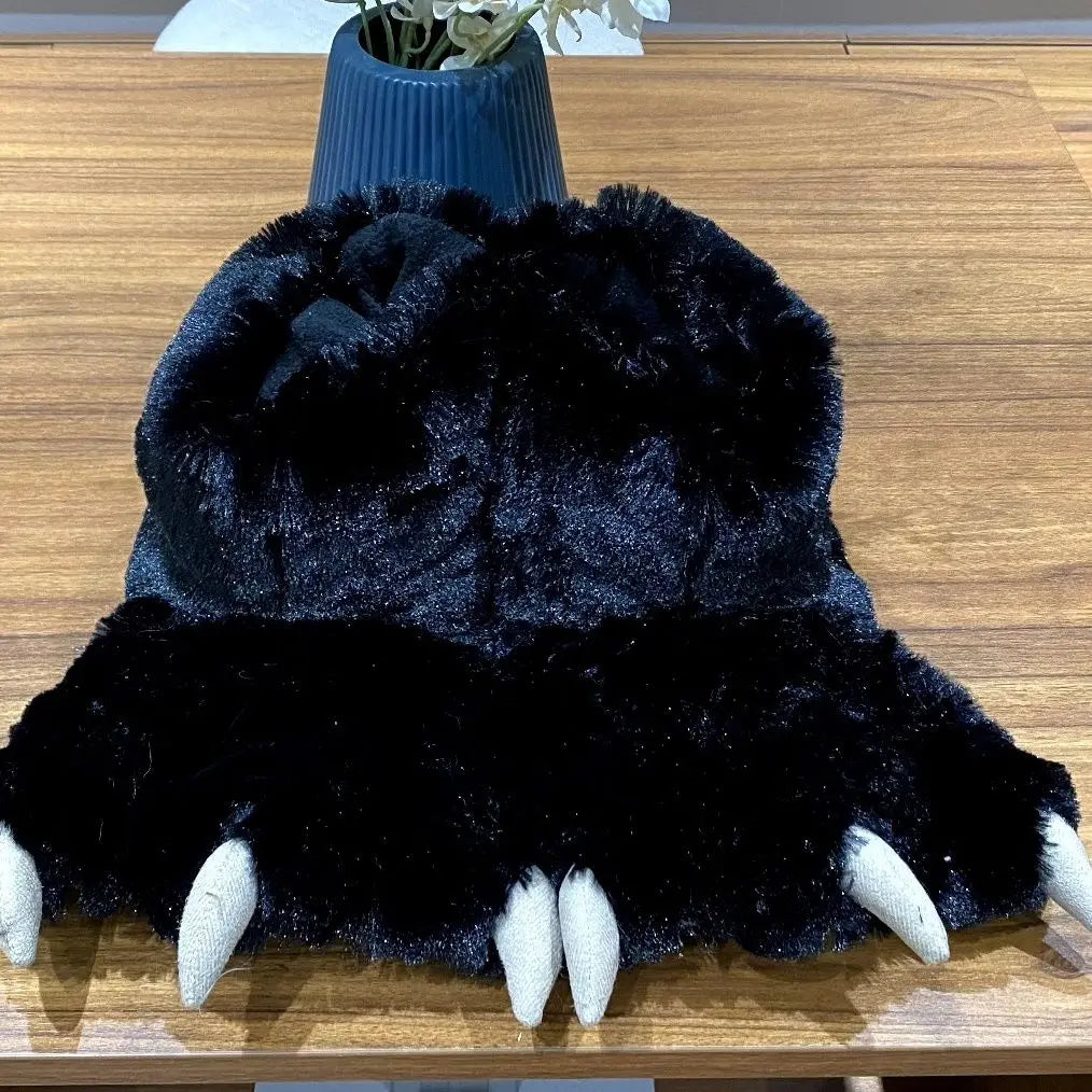 Women's Fluffy Bear Paw Slippers – Cozy Winter Indoor Slides Women's Slippers Axl Black 35