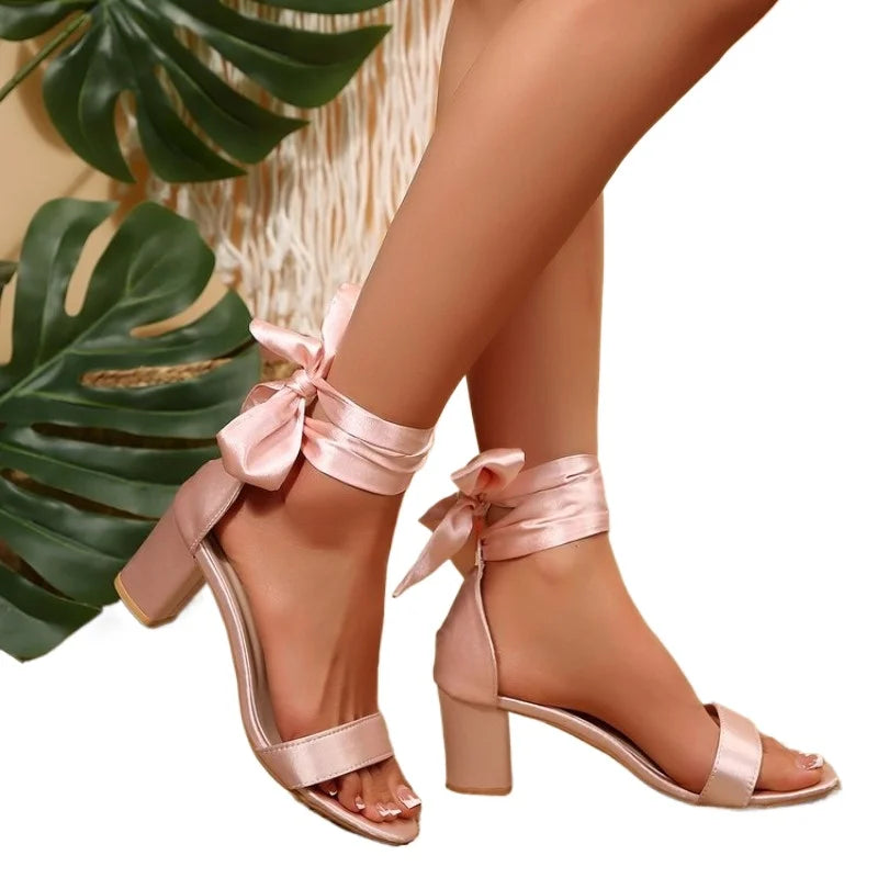 Women's Ribbon Bowknot Ankle Strap High Heel Sandals High Heel Sandals Axl