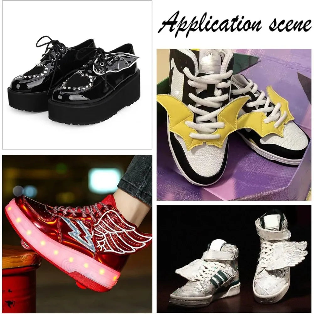 Angel Wings Shoe Clips – 3 Pairs Sparkle Lace Decorations Shoe Clip Accessory Axl