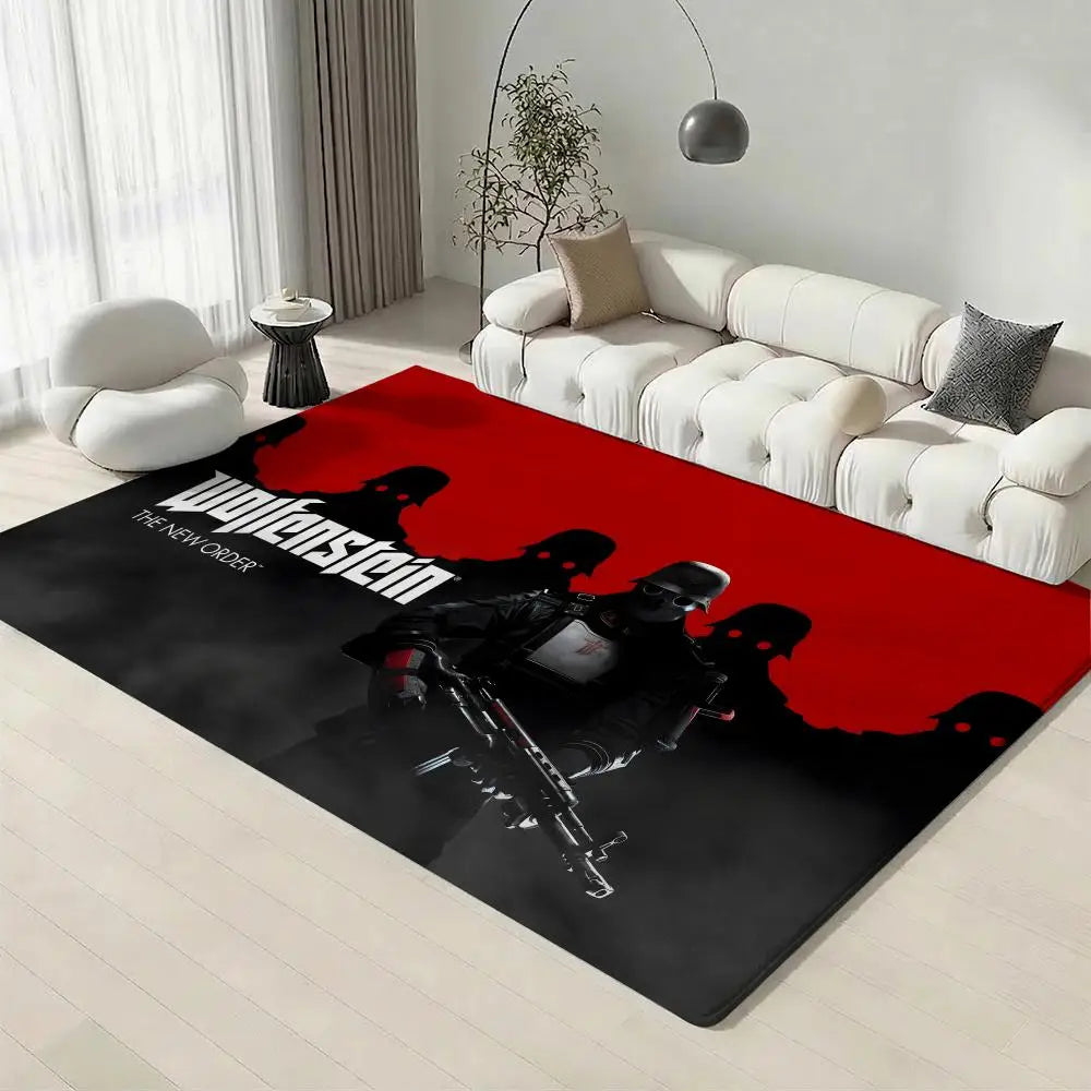 Wolfenstein Classic Game Flannel Floor Mat – Non-Slip Rug Flannel Floor Mat Axl