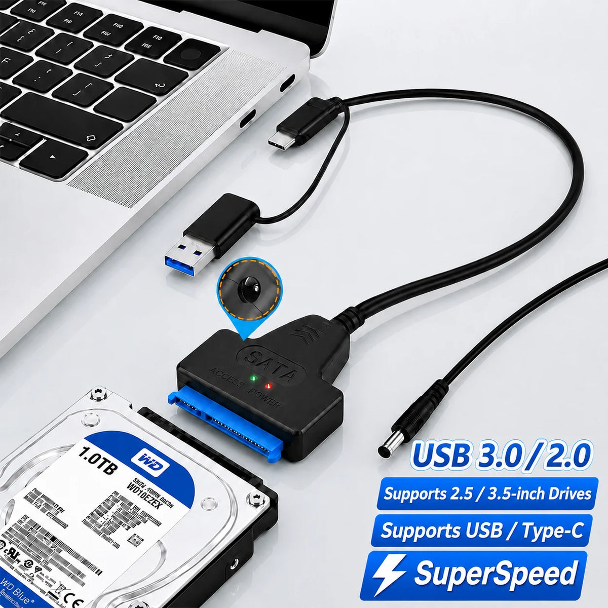 SATA to USB 3.0 Adapter Cable – 6 Gbps for HDD & SSD SATA USB Adapter Axl