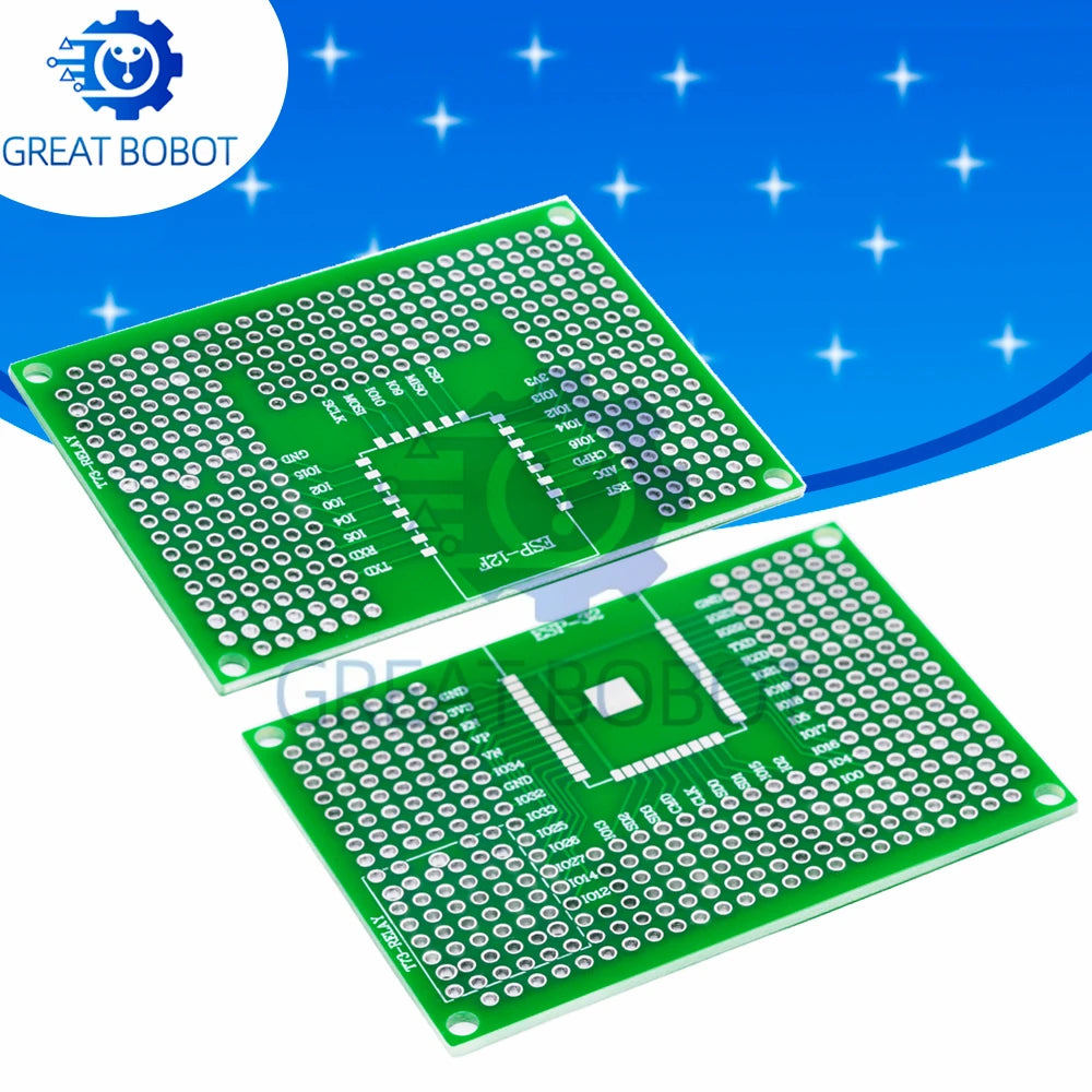 50x70mm Double-Sided Protoshield Breadboard for ESP8266 & ESP32 Protoshield Breadboard Axl