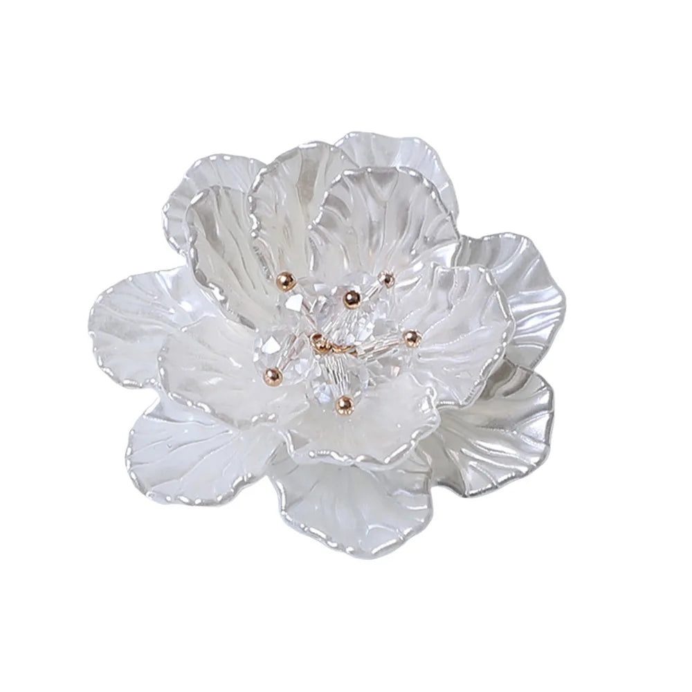Pearl Button Covers – Alloy Rhinestone Flower DIY Shirt Decor Button Covers Axl 07