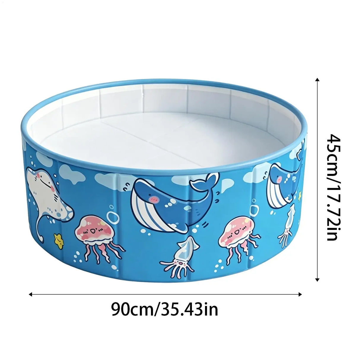 Foldable Kids Pool 90x45cm – No-Inflate Kiddie & Pet Pool Foldable Kiddie Pool Axl