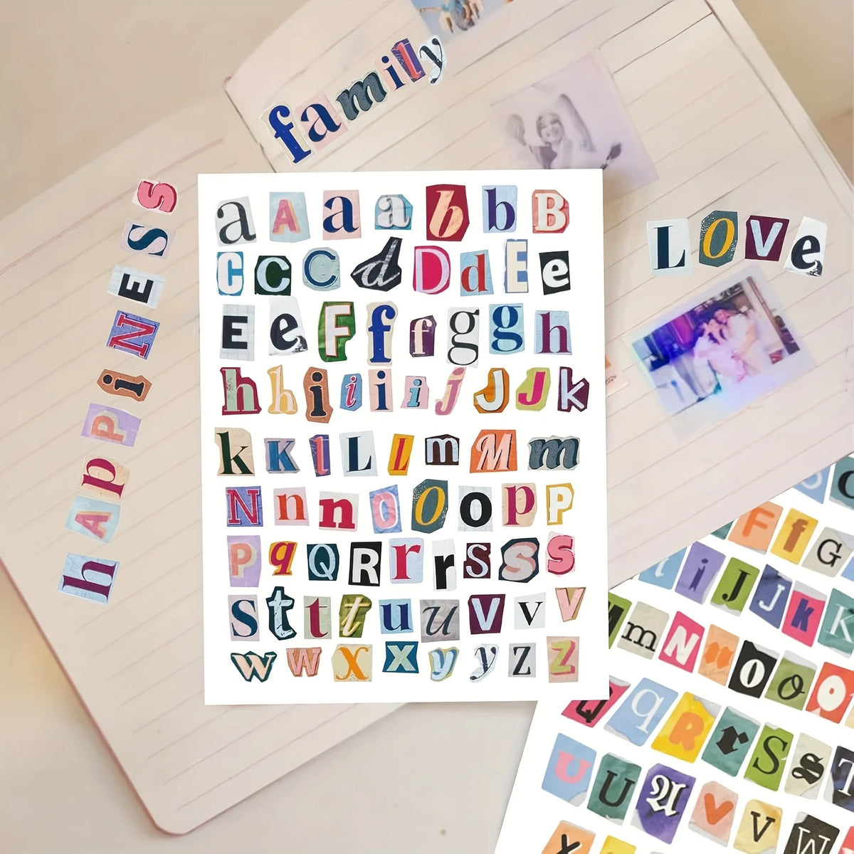 Vintage Magazine Letter Stickers – 8/12 Sheets Scrapbook Alphabet Scrapbook Letter Stickers Axl