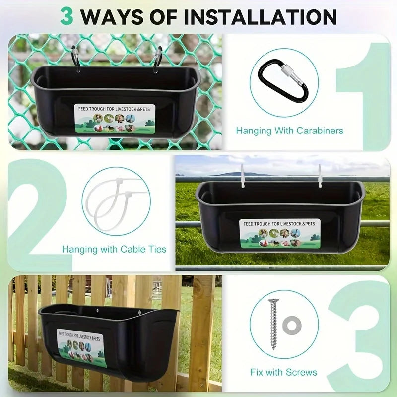 Large Chicken Feeders & Waterers with Clips – 4.5 Qt, 1/3/5 Pk Poultry Feeder Waterer Axl
