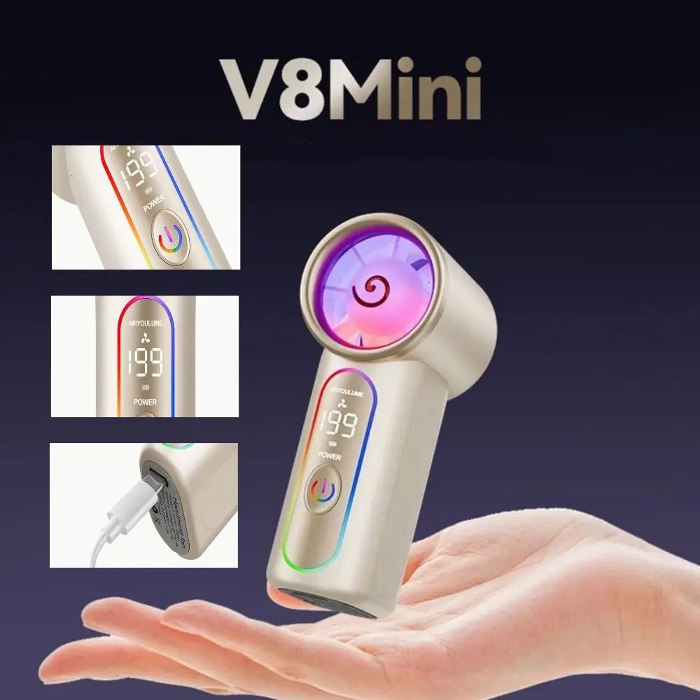 Mini Turbo Handheld Fan – USB Rechargeable Portable Fan Handheld Portable Fan Axl
