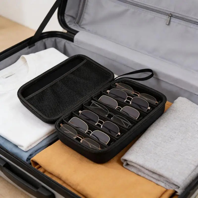 6/7 Grid EVA Glasses Storage Box – Portable Travel Organizer Glasses Organizer Box Axl