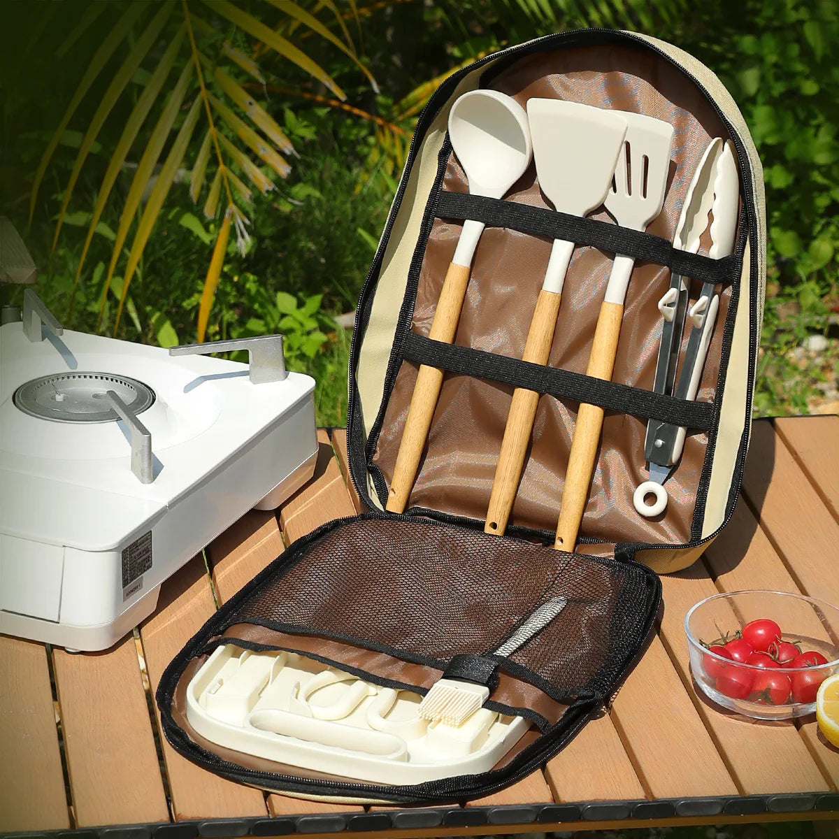 Portable Camping Knife Set – Stainless Steel Utensils & Bag Camping Knife Set Axl 11pcs