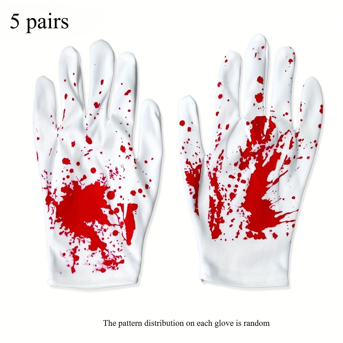 Halloween Horror Blood Gloves – Costume Accessory for Adults Costume Gloves Axl 5 Pairs Of Gloves