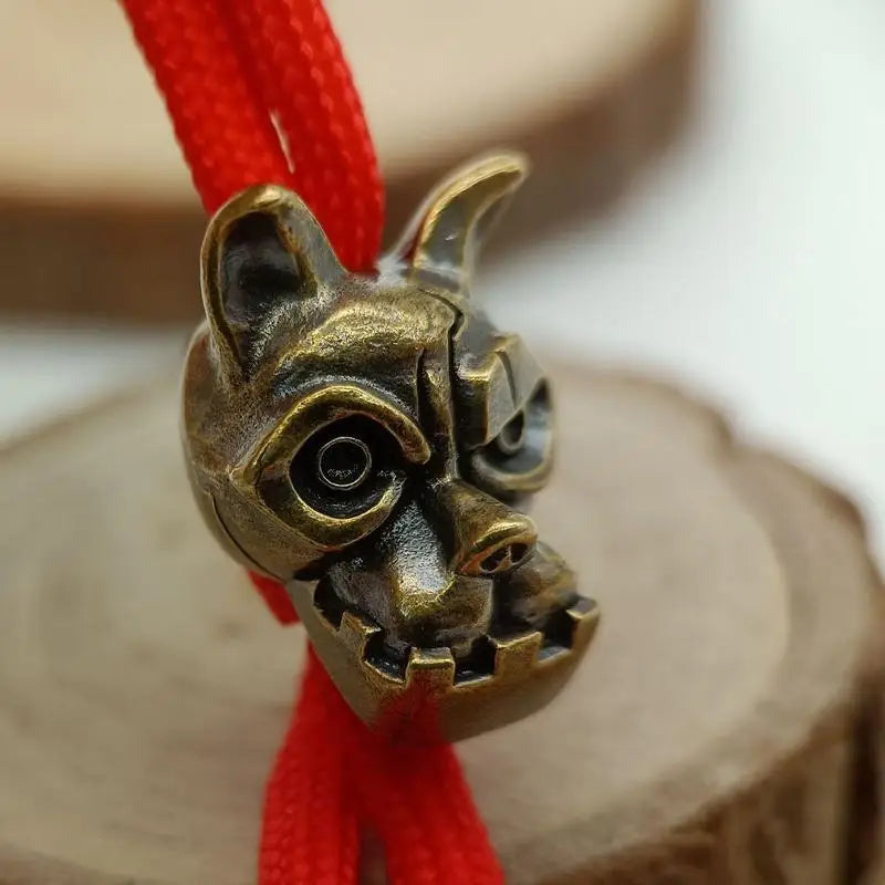 Bulldog Head Brass Bead – EDC Paracord Lanyard Pendant Paracord Pendant Bead Axl