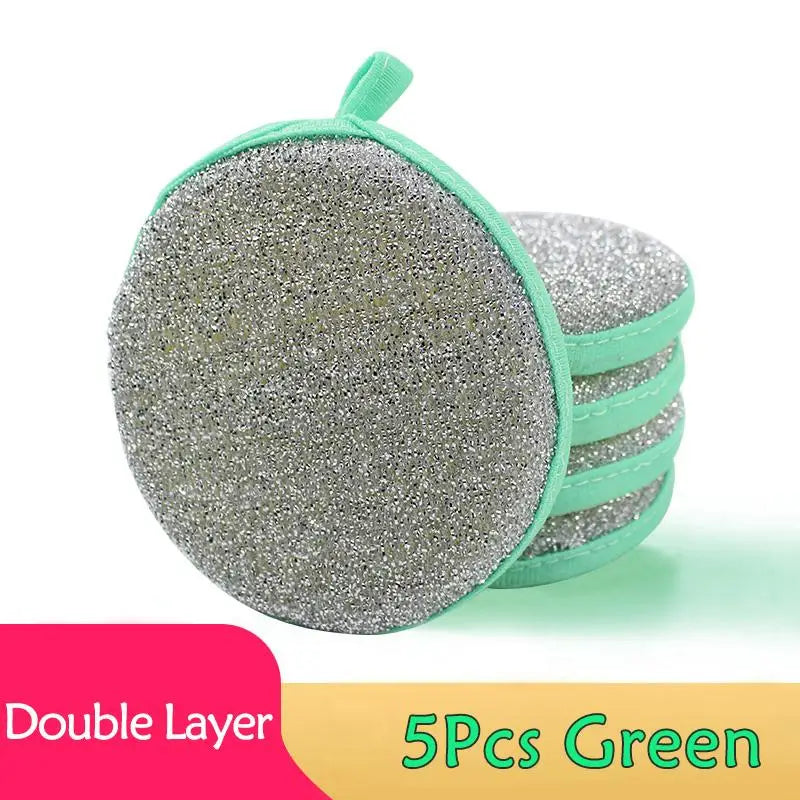 Double-Sided Dishwashing Sponge Pads 5 or 10 Pack Dishwashing Sponge Set Axl 5Pcs Green
