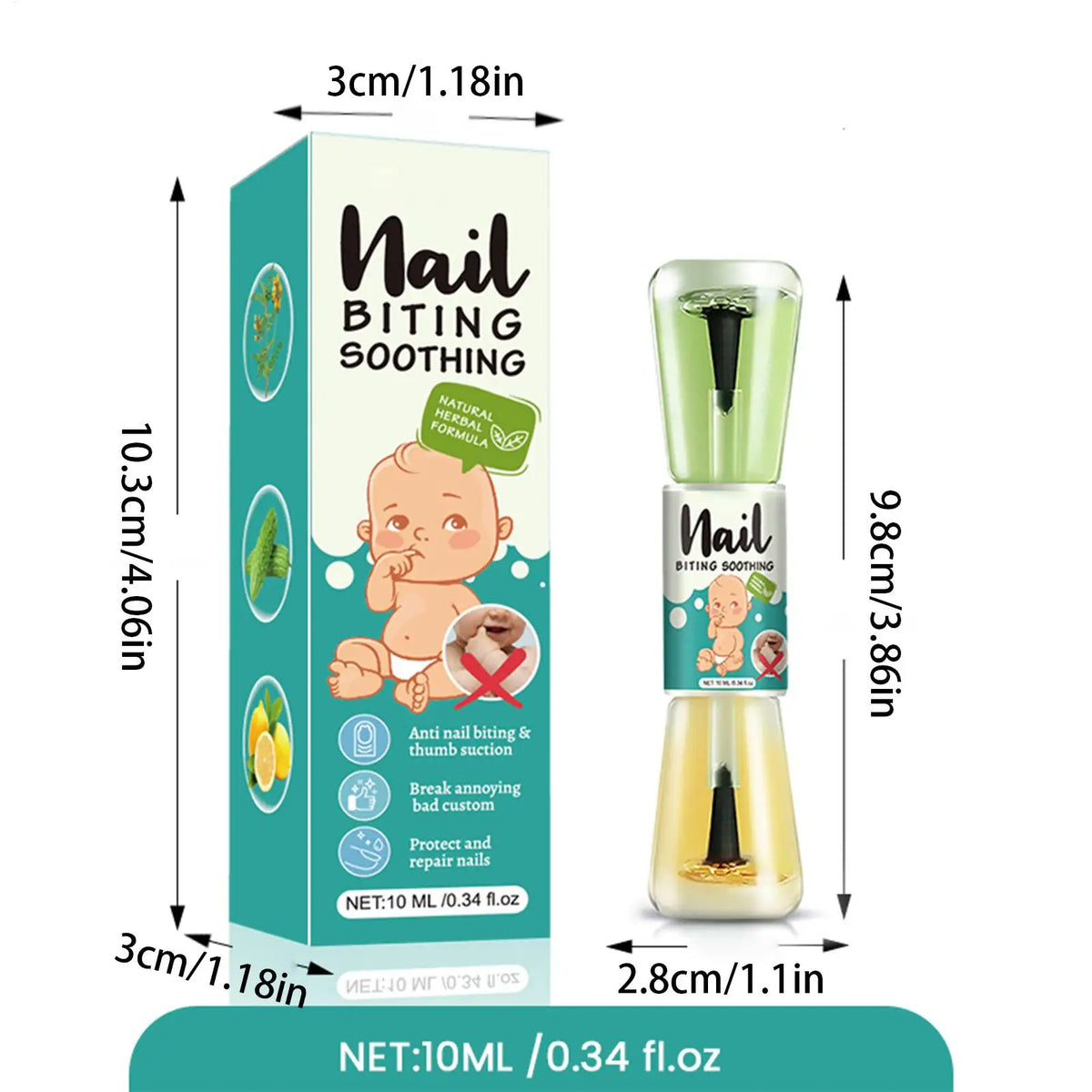 Bitter Nail Biting Polish 10ml – Hydrating Nail Strengthener Nail Biting Polish Axl