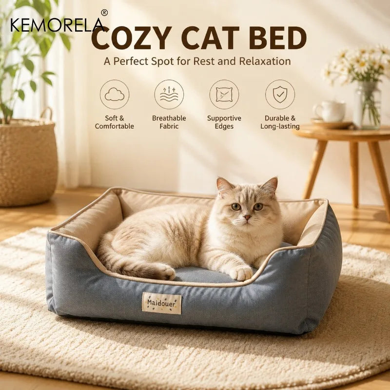 KEMORELA Four Season Cat & Dog Bed – Washable Anti-Slip Sofa Pet Sofa Bed Axl