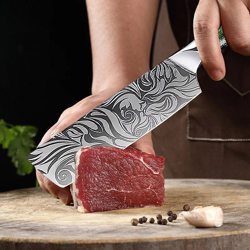 InLeung Damascus Chef Knife – Sharp Stainless Steel Kitchen Knife Chef Knife Axl
