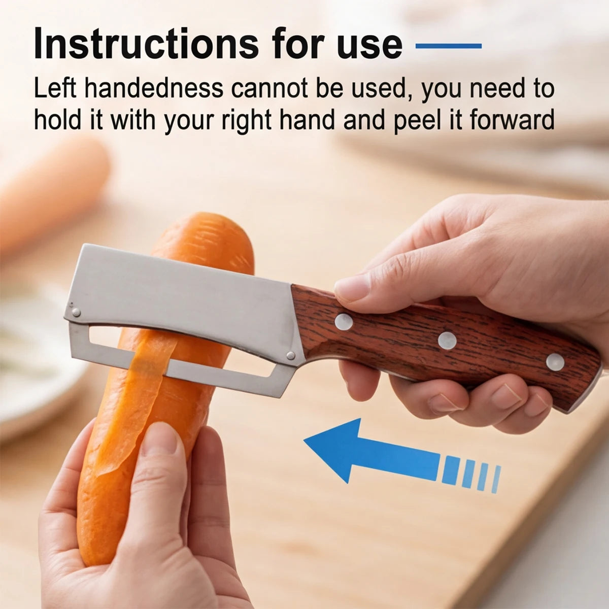Stainless Steel Peeler with Wooden Handle | Fruit & Veg Vegetable Peeler Axl