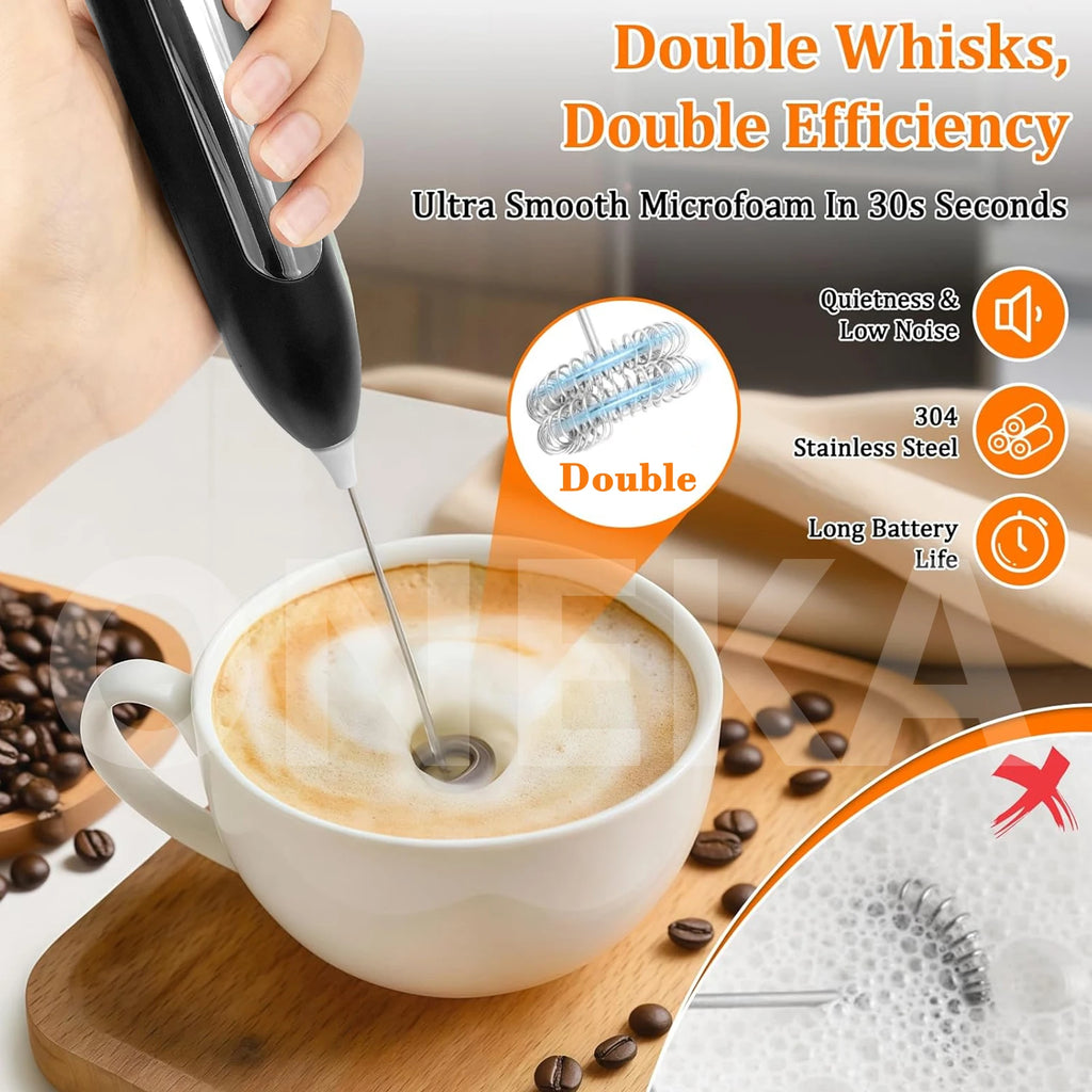 Rechargeable Handheld Milk Frother Wand & Egg Whisk Foam Maker Milk Frother Wand Axl