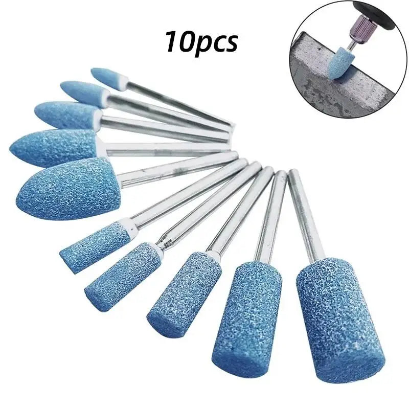 10-Pc Abrasive Mounted Stone Set for Rotary Power Tools Abrasive Grinding Bits Axl