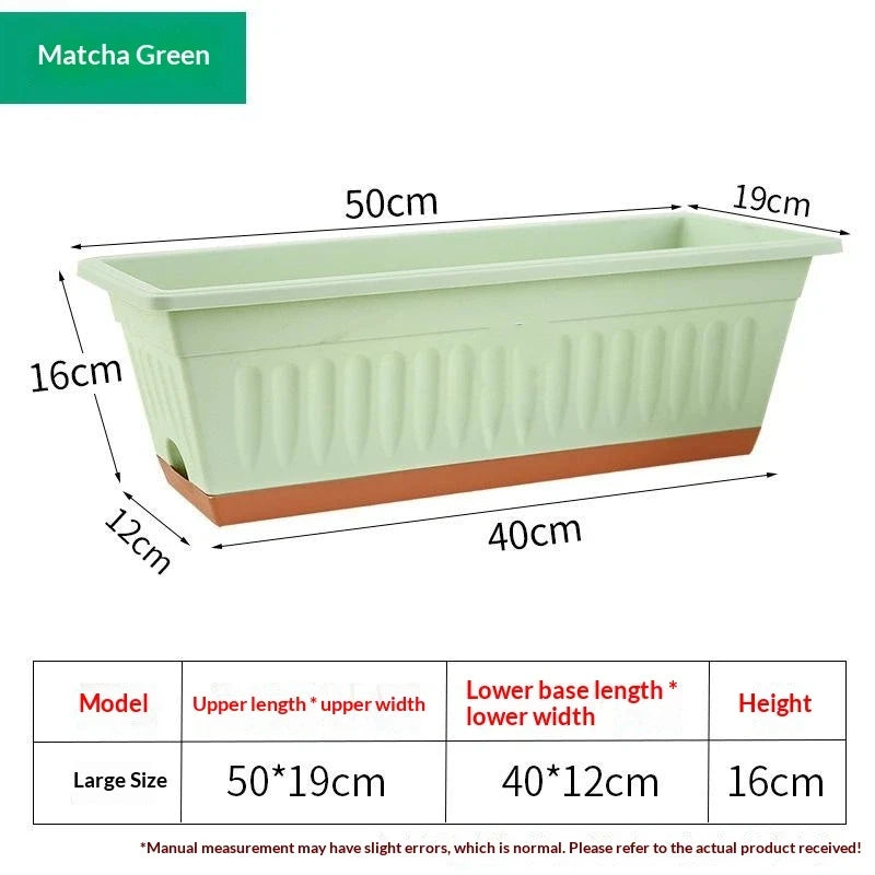 Rectangle Plastic Window Box Planter with Drainage – 50cm Window Box Planter Axl A2