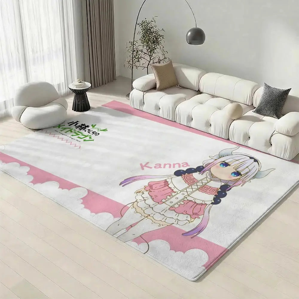Miss Kobayashi's Dragon Maid Anime Flannel Rug – Non-Slip Mat Anime Area Rug Axl