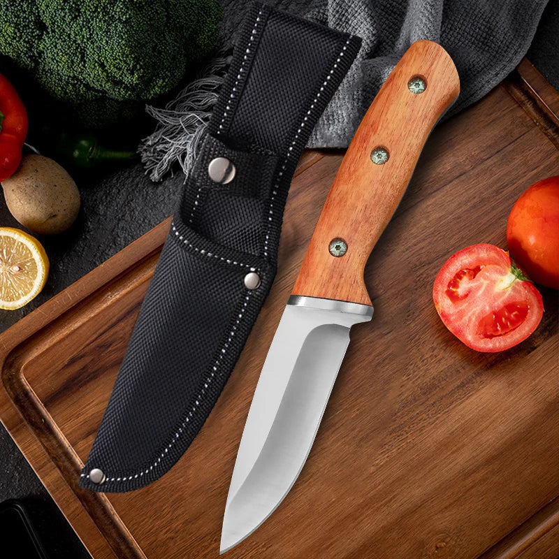 Handmade Forged Kitchen Knife – Stainless Steel & Wood Handle Kitchen Knife Axl