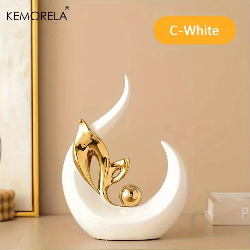 Nordic Ceramic Sculpture – Luxury Home & Office Décor | KEMORELA Ceramic Sculpture Axl C-White