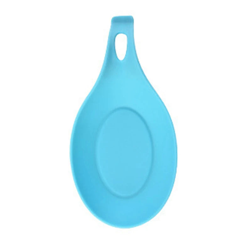 Silicone Spoon Rest & Spatula Holder – Heat Resistant Kitchen Tray Silicone Spoon Rest Axl Blue