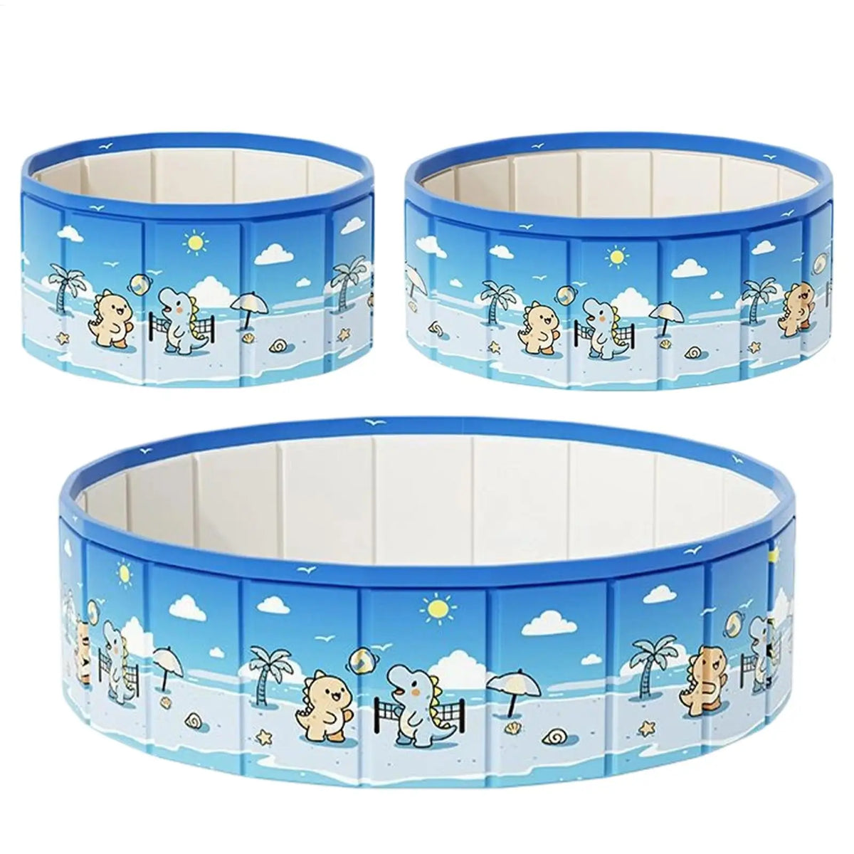 Foldable Pool with Drain Pipe – Non-Inflatable Kids & Dog Pool Foldable Swimming Pool Axl