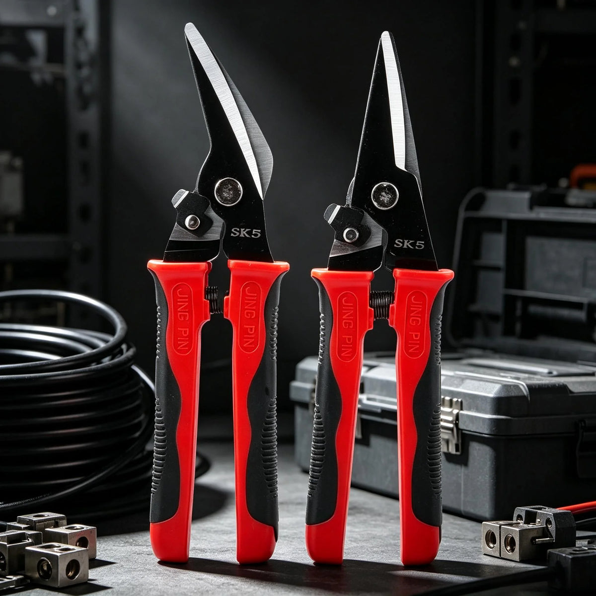 9-Inch Tin Snips – Straight & Curved Metal Cutting Shears Tin Snips Axl