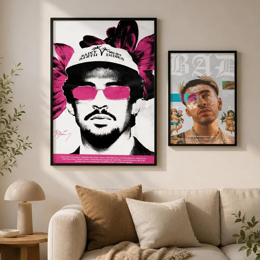 Bad Bunny Album Poster – Waterproof Self-Adhesive Wall Art Wall Art Poster Axl