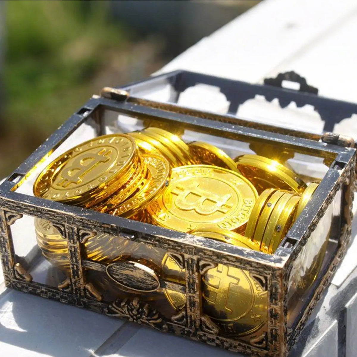 Transparent Pirate Treasure Box – Gem & Jewelry Organizer Chest Jewelry Storage Box Axl
