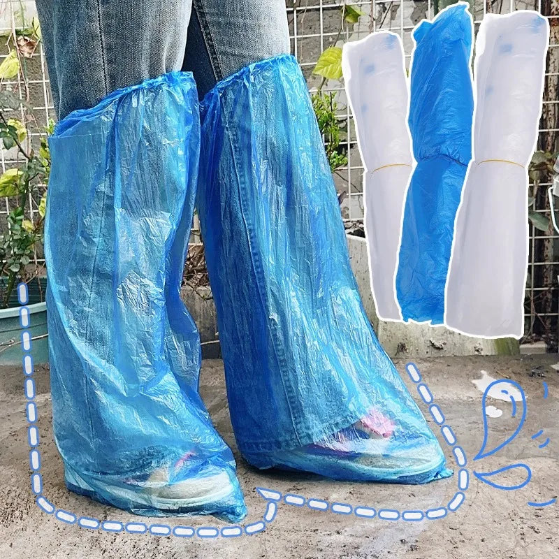 Disposable Waterproof Shoe Covers 10/20 Pcs – Blue & Clear Disposable Shoe Covers Axl