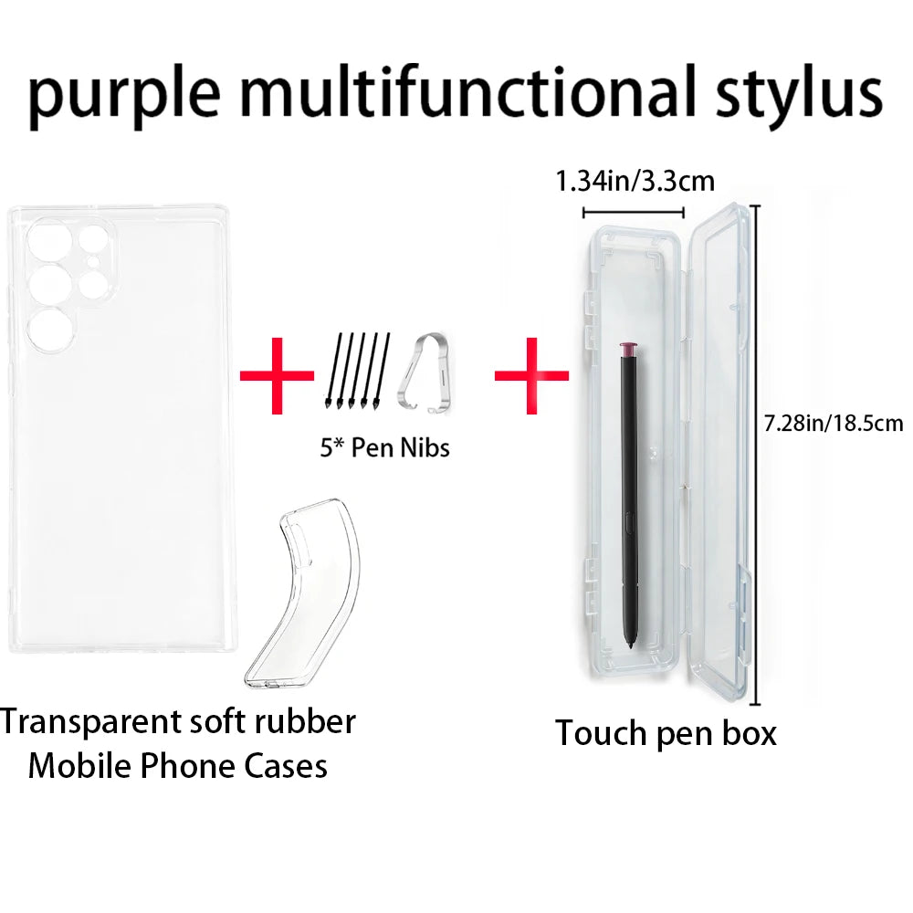 Samsung Galaxy S22 Ultra Stylus Pen, Tip Nibs & TPU Case Phone Stylus & Case Axl Purple