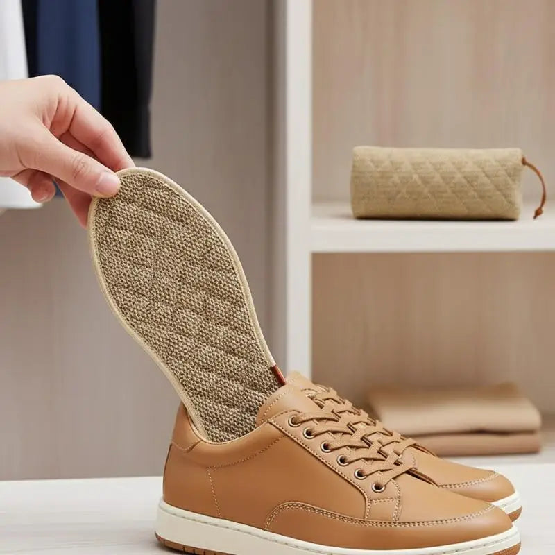 Artemisia Argyi Cotton Linen Insoles – Breathable Odor Resistant Breathable Shoe Insoles Axl