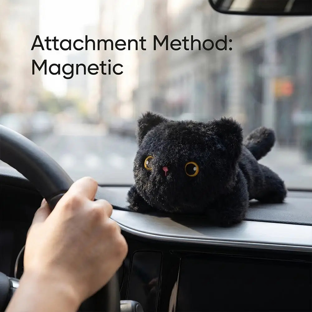 Magnetic Black Cat Plush Figurine – Fridge & Desk Decor Plush Magnet Figurine Axl