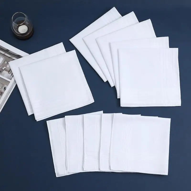 Pure Cotton White Handkerchiefs for Men & Women | 6 or 12 Pack Cotton Handkerchiefs Axl