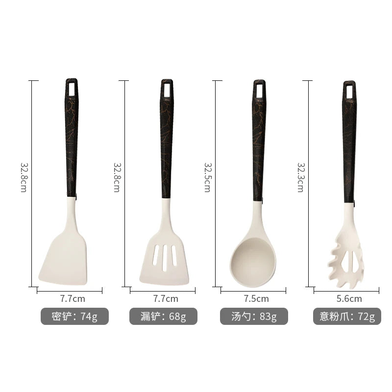 7-Piece Silicone Cooking Utensils Set – Non-Stick Safe Kitchen Silicone Utensil Set Axl