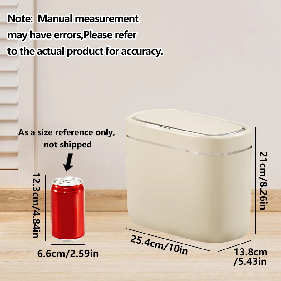 ONEKA Touchless Mini Desk Trash Can – Motion Sensor Lid Motion Sensor Trash Can Axl Cream-Size S