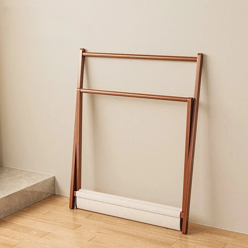 Folding Bamboo Coat Rack – Freestanding Floor Clothes Hanger Folding Coat Rack Axl