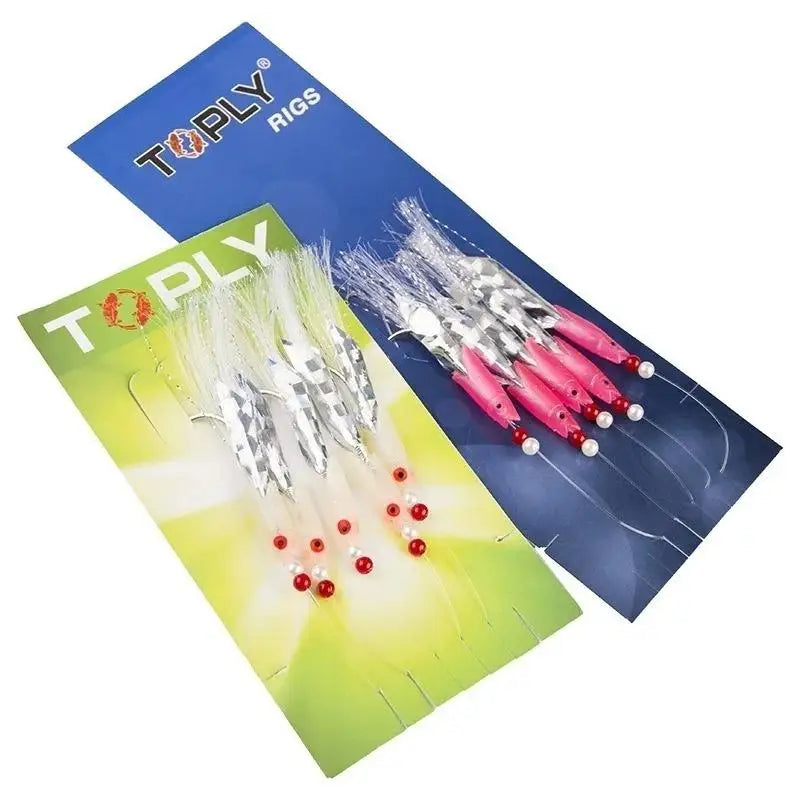 5-Pack Soft Fishing Lure Rigs – Barbed Hooks & Glow Bait Jigs Fishing Lure Rigs Axl