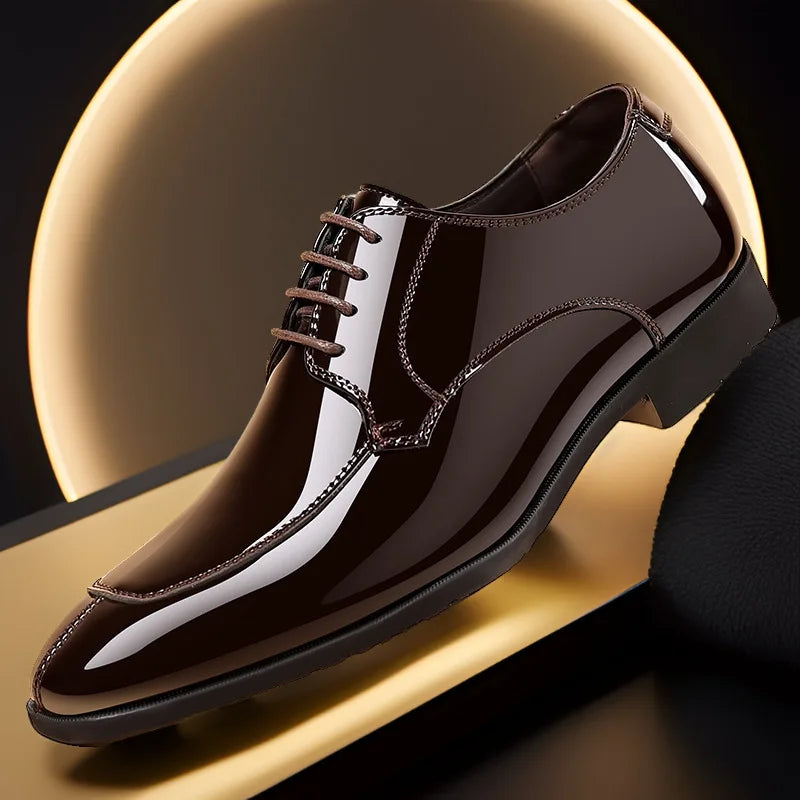 Men's Patent Leather Oxford Shoes – Pointed Toe Dress Shoes Men's Oxford Shoes Axl