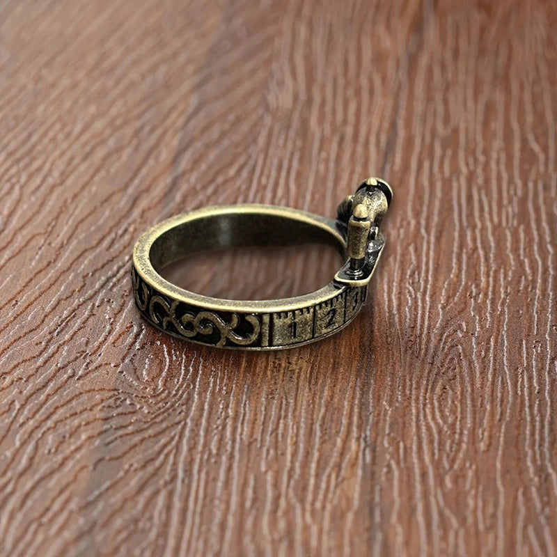 Huitan Vintage Sewing Machine Brass Ring – Antique Bronze Tone Fashion Ring Axl