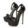 Women's Sequined Platform High Heel Sandals – Size 34–46 Platform Heeled Sandals Axl Black 34