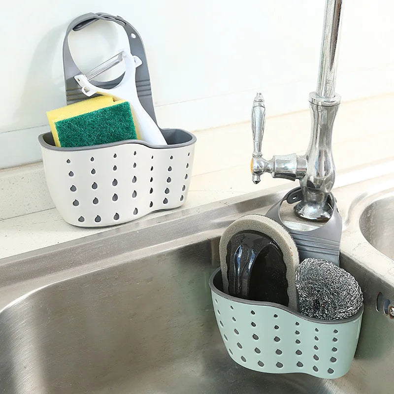 Double Sink Hanging Basket – Sponge & Draining Organizer Sink Storage Basket Axl