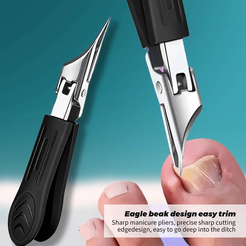 25° Angled Stainless Steel Nail Clipper – Wide Jaw Anti-Splash Nail Clipper Axl