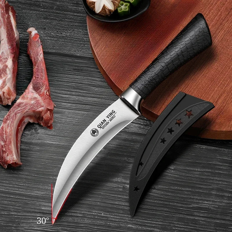 Stainless Steel Boning Knife Set – Sharp Cleaver & Slicer Kitchen Knife Set Axl Curved knife