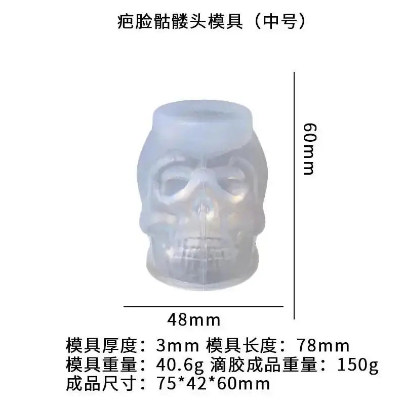 Halloween Skull Silicone Mold – Resin, Candle & Keychain DIY Silicone Craft Mold Axl M